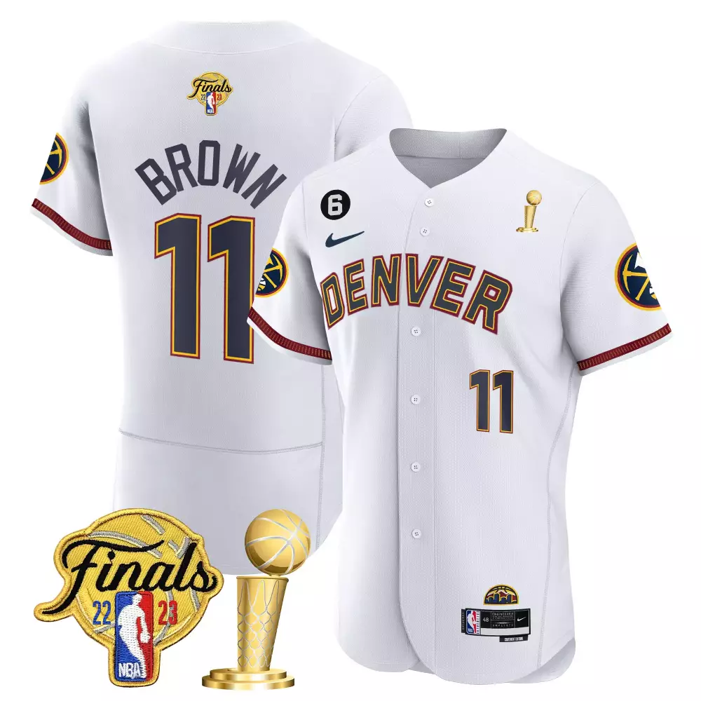 bruce brown city youths denver nuggets 2023 finals champions flex base jersey all stitched