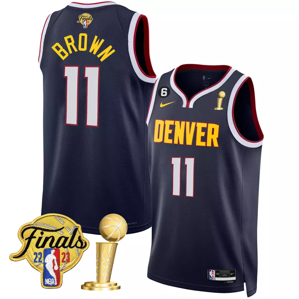 bruce brown icon mens denver nuggets 2023 finals champions patch jersey all stitched