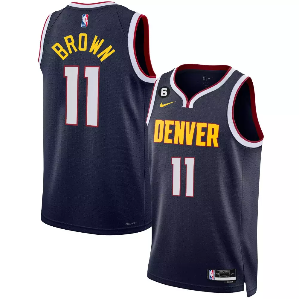 bruce brown icon mens denver nuggets 6 patch collection jersey all stitched