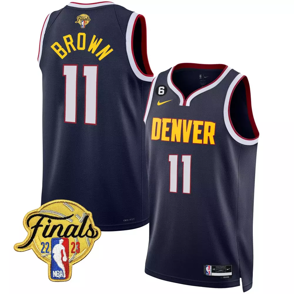 bruce brown icon youths denver nuggets 2023 finals patch collection jersey all stitched