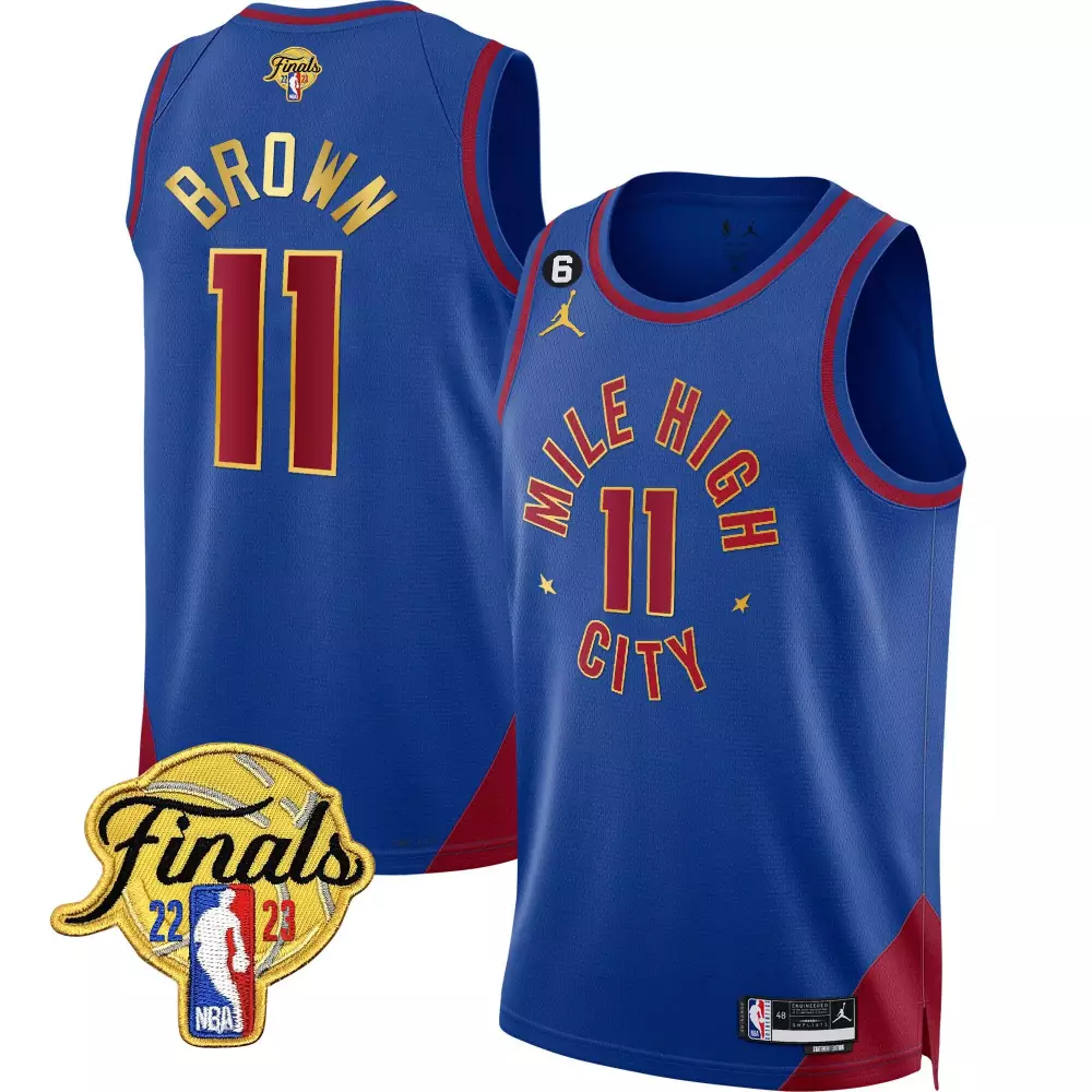 bruce brown statement v2 mens denver nuggets 2023 finals patch gold trim jersey all stitched