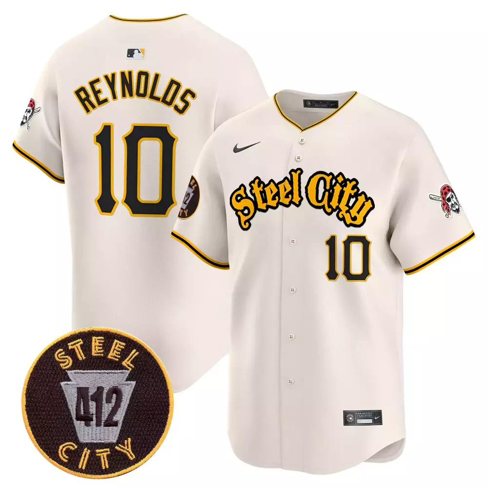 bryan reynolds cream mens pittsburgh pirates 412 patch vapor premier limited jersey v5 all stitched