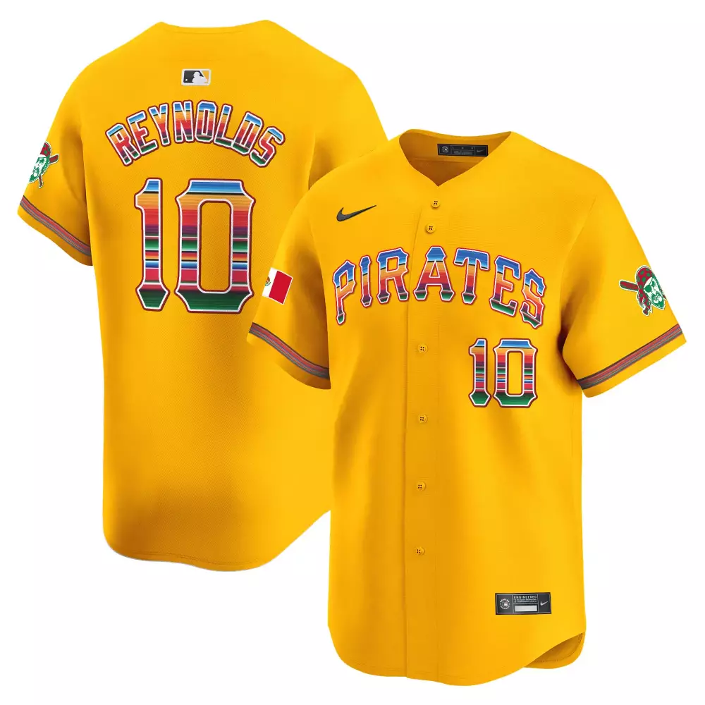 bryan reynolds gold mens pittsburgh pirates 412 patch vapor premier limited jersey v7 all stitched