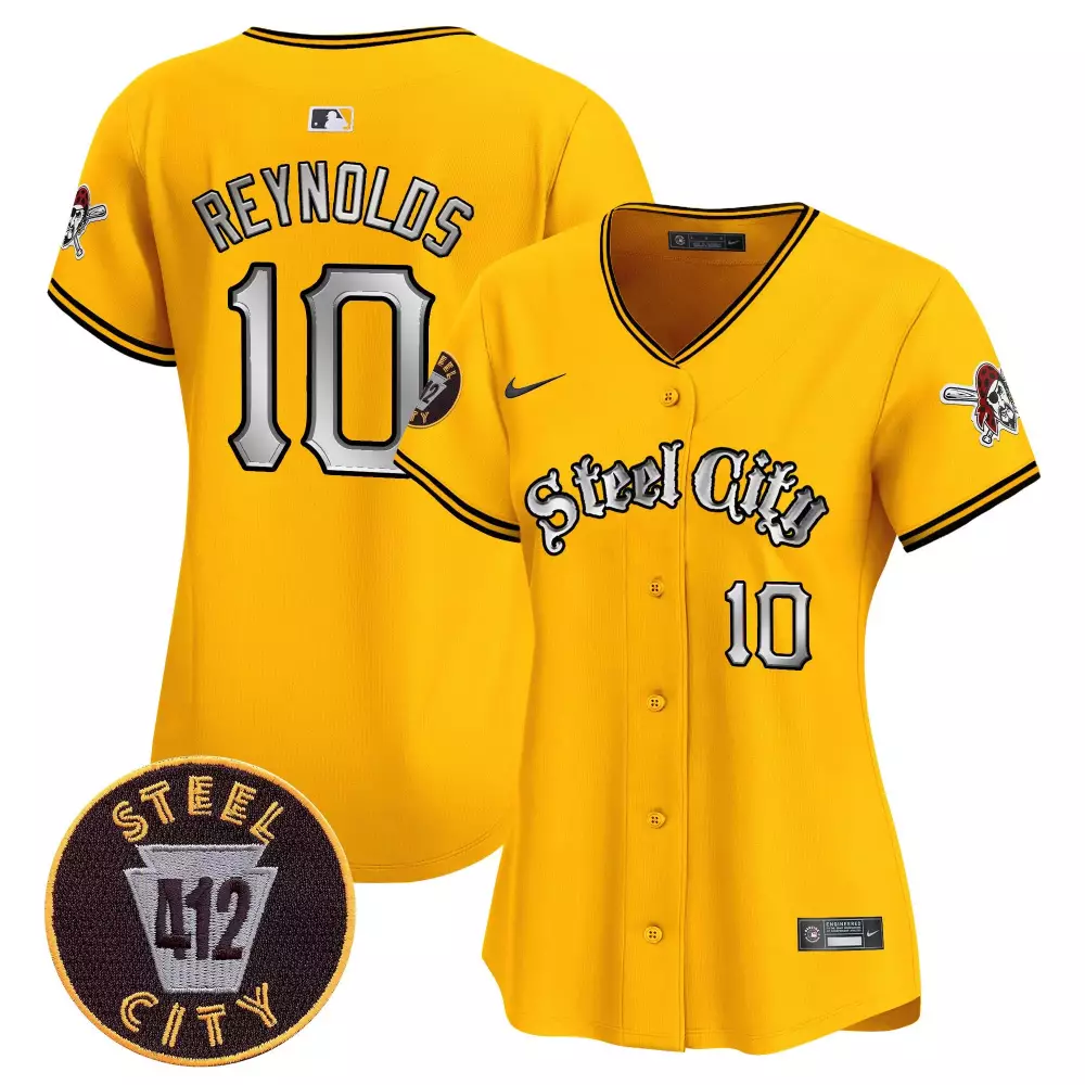bryan reynolds gold mens pittsburgh pirates 412 patch vapor premier limited jersey v7 all stitched
