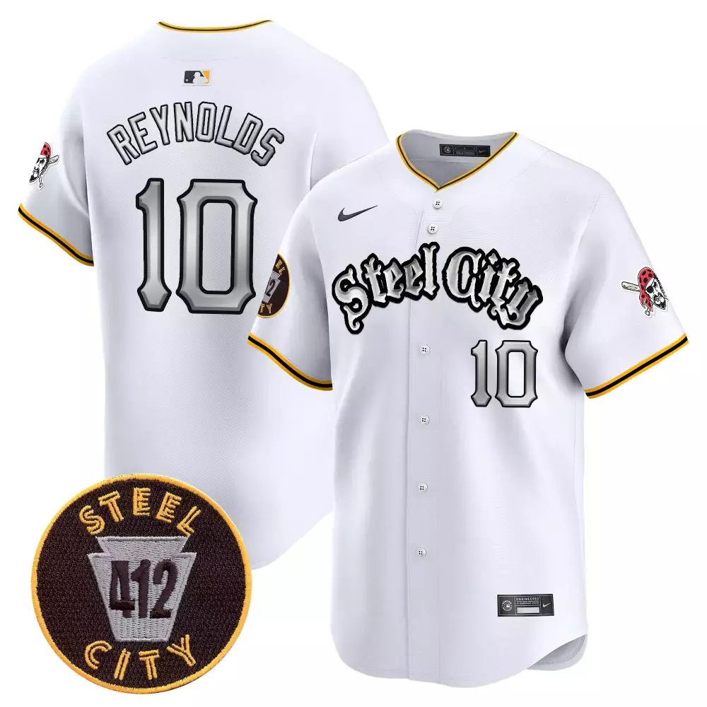 bryan reynolds white gold womens pittsburgh pirates 412 patch vapor premier limited jersey v5 all stitched