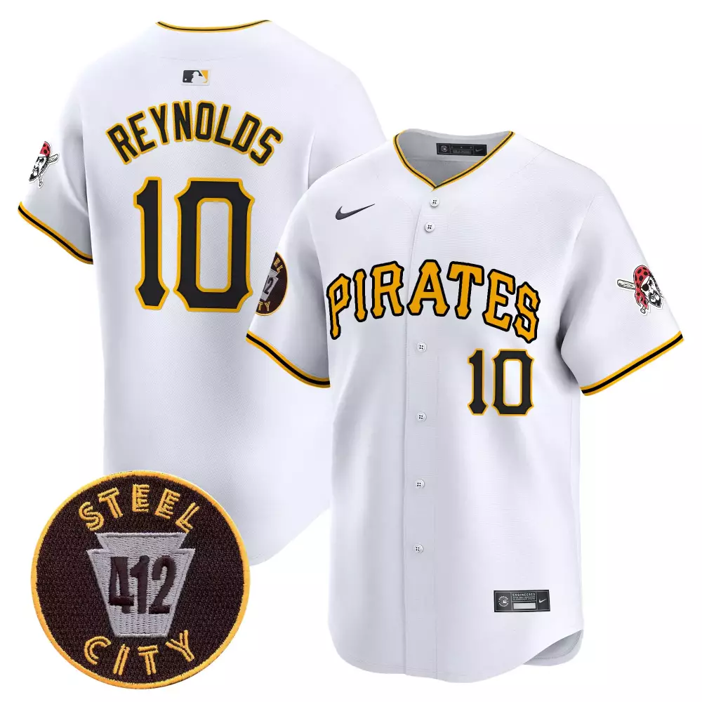 bryan reynolds white gold womens pittsburgh pirates 412 patch vapor premier limited jersey v5 all stitched