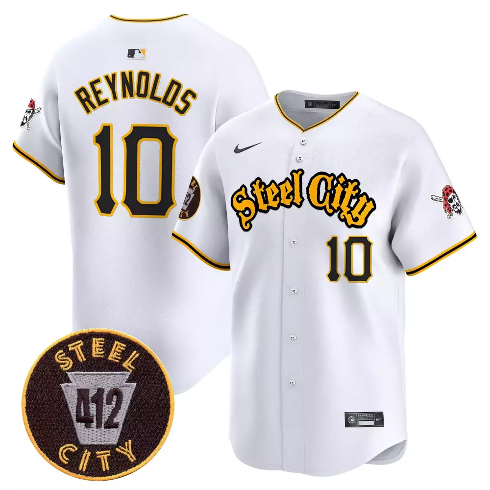 bryan reynolds white mens pittsburgh pirates 412 patch vapor premier limited jersey v4 all stitched