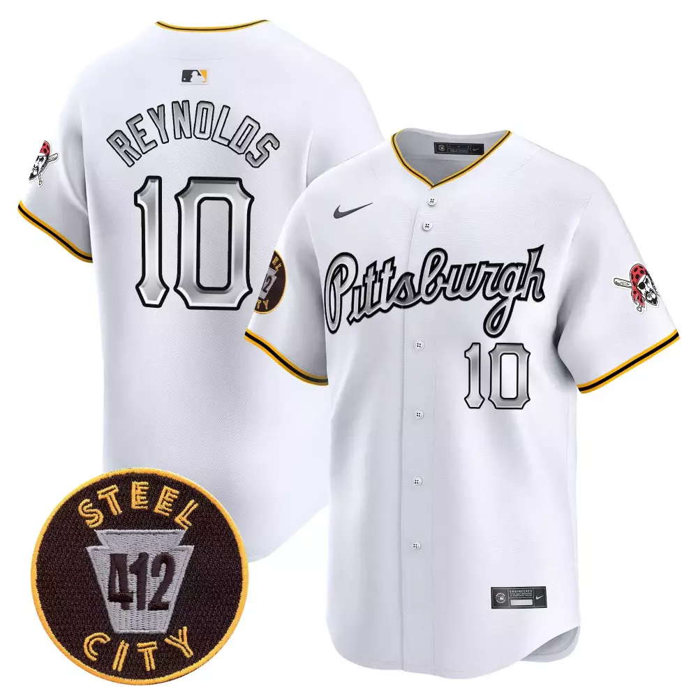 bryan reynolds white mens pittsburgh pirates 412 patch vapor premier limited jersey v4 all stitched