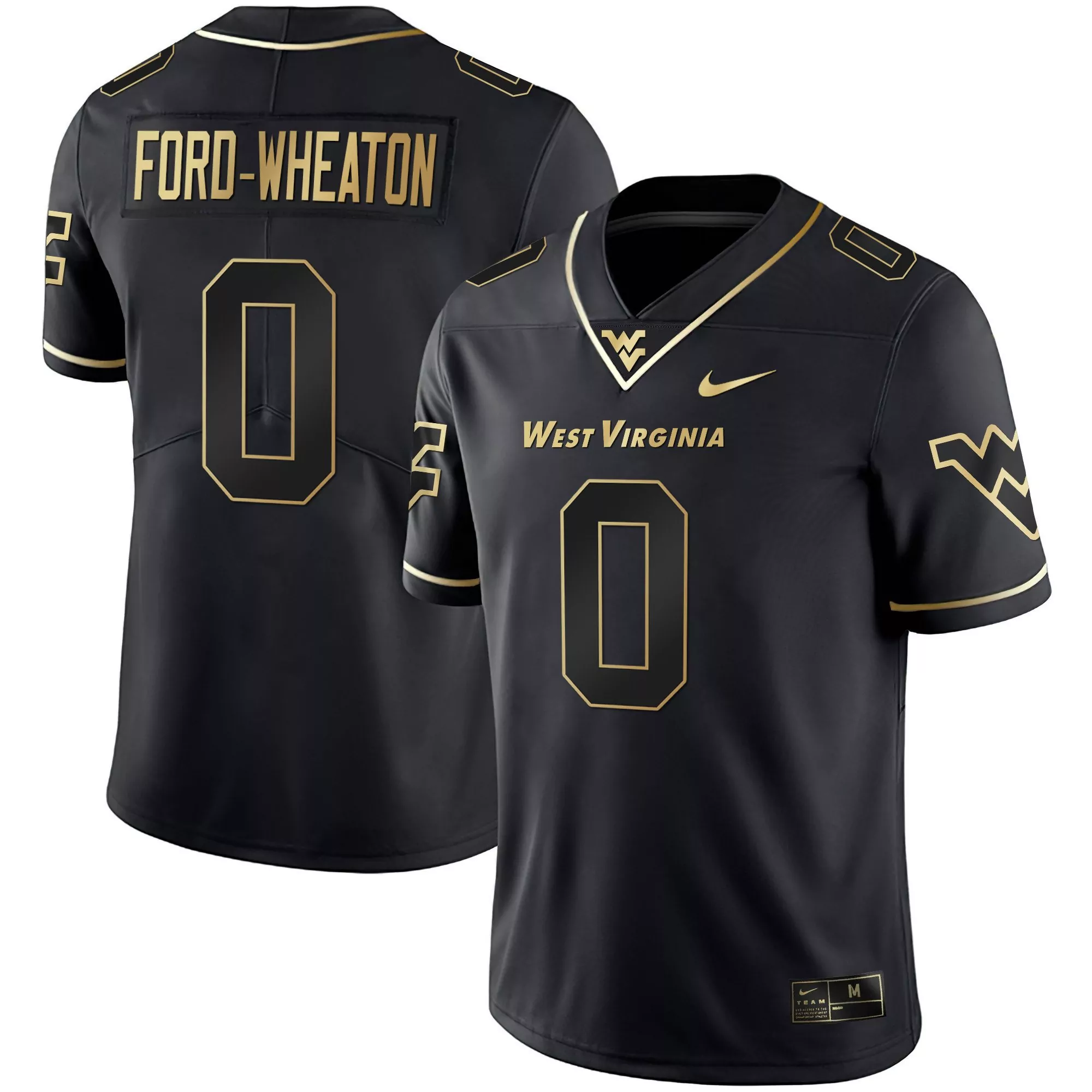 bryce fordwheaton black gold mens west virginia mountaineers black limited gold vapor jersey all stitched