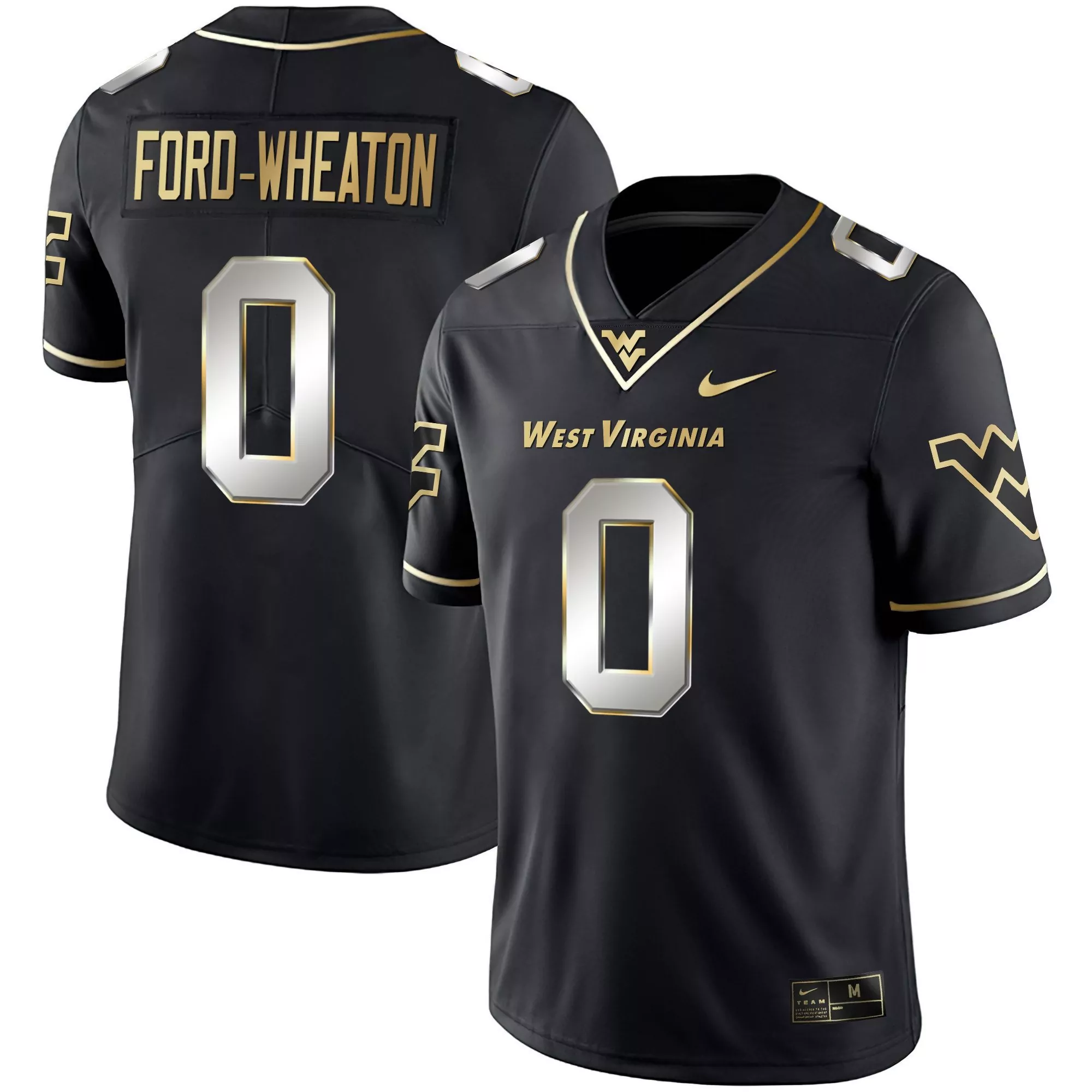 bryce fordwheaton black gold mens west virginia mountaineers black limited gold vapor jersey all stitched