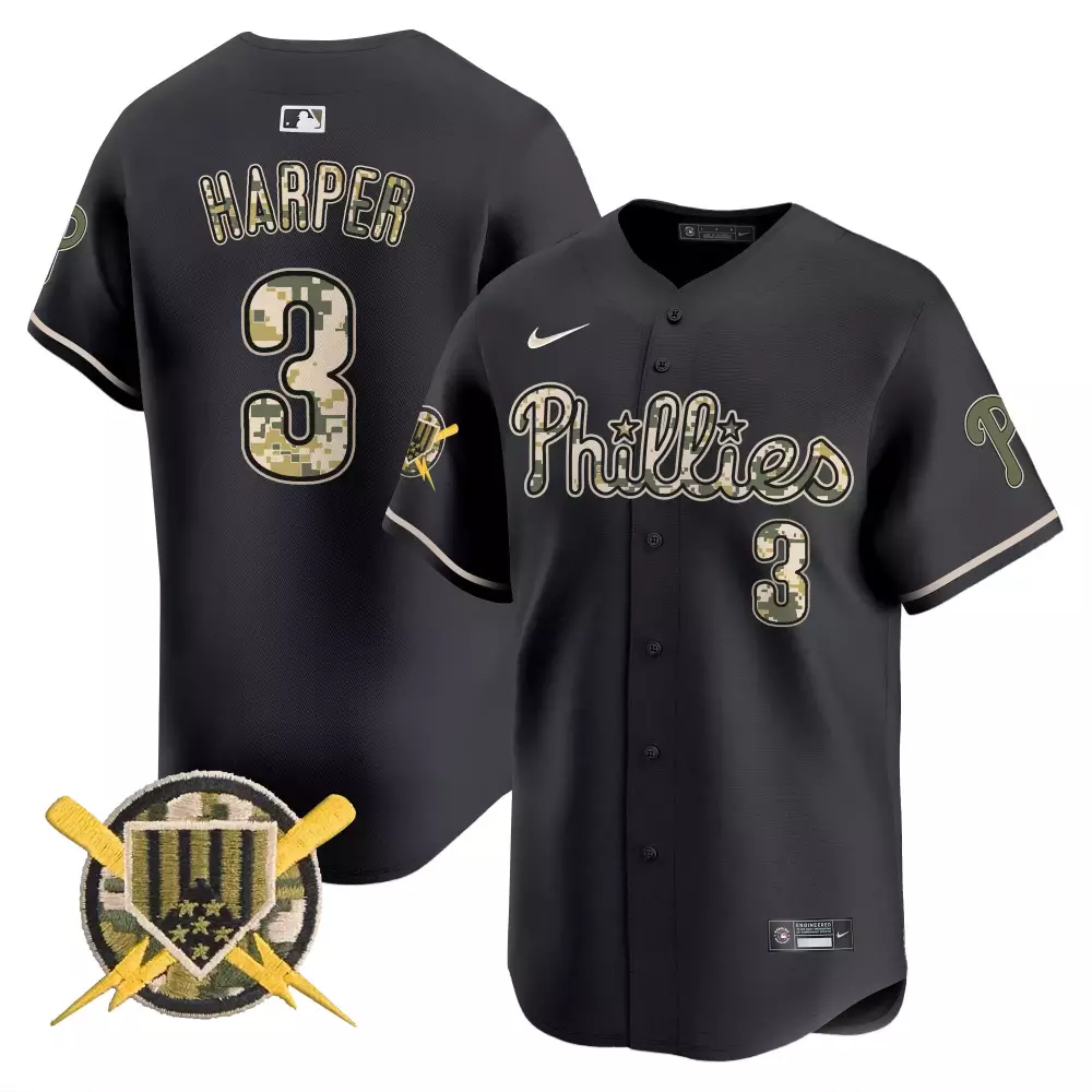 black men phillies armed forces day vapor premier limited custom jersey all stitched