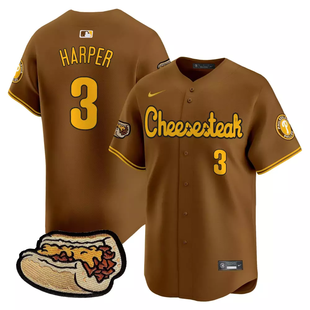 Bryce Harper Brown Phillies Cheesesteak Jersey | Vapor Premier Limited Edition for Men, Women & Youth