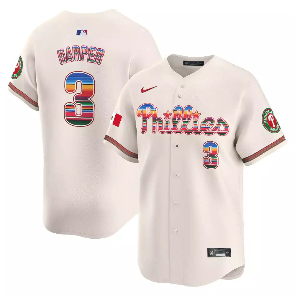 Bryce Harper Mexico Jersey | Cream Vapor Premier Limited Edition | For Men, Women & Youth