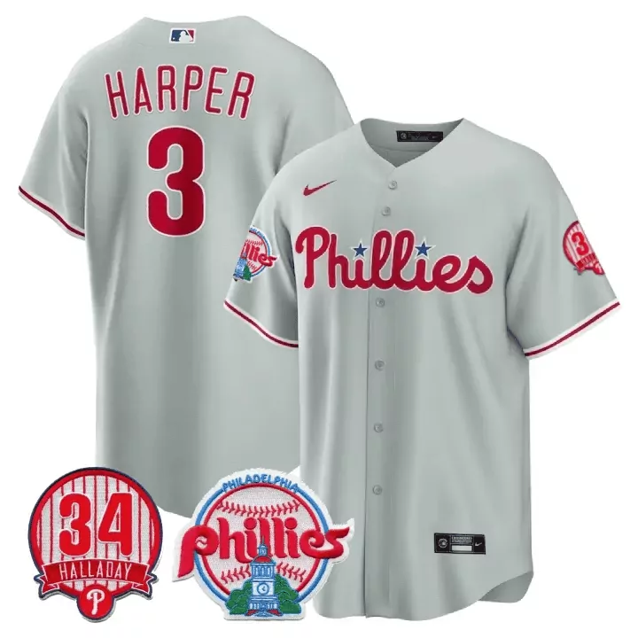 bryce harper flex white youths philadelphia phillies gold 2022 world series jersey limited all stitched