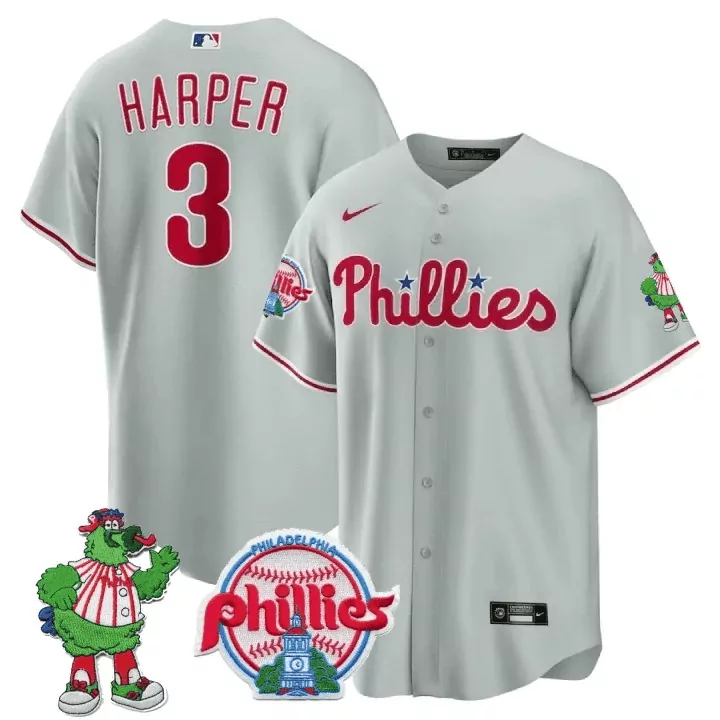 bryce harper flex white youths philadelphia phillies gold 2022 world series jersey limited all stitched