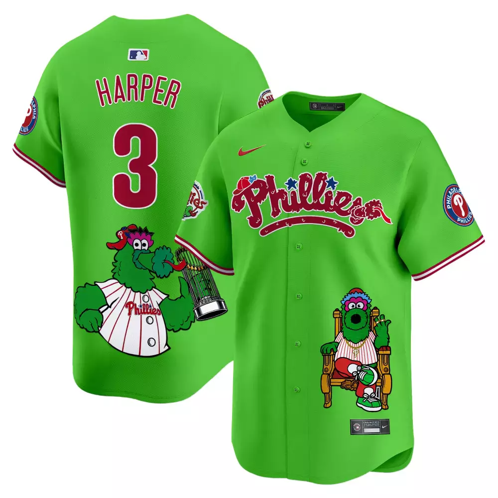 Bryce Harper Green Phillies Phanatic Jersey | Vapor Premier Limited Edition | Stylish Fan Gear for Men, Women & Youth