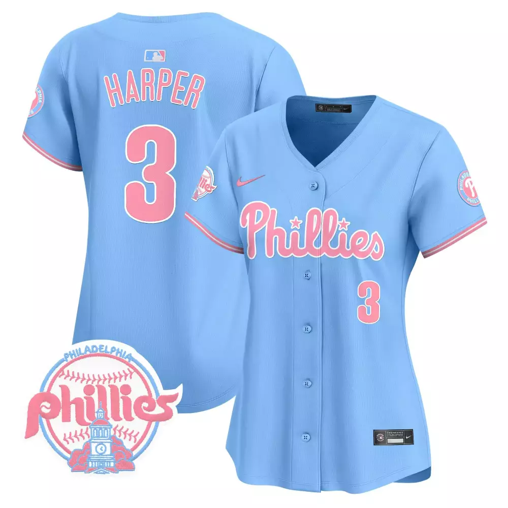 bryce harper light blue unisex philadelphia phillies phanatic vapor premier limited jersey printed