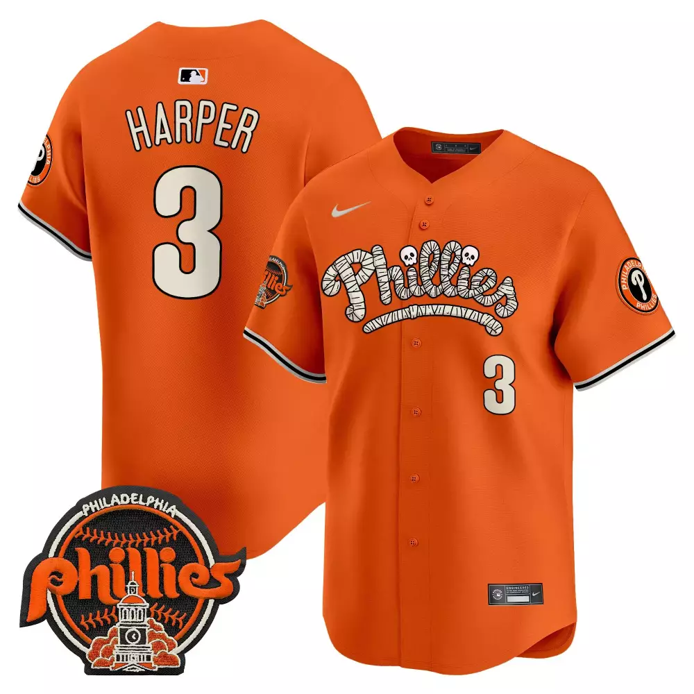 Bryce Harper Orange Men's Philadelphia Phillies Dragon Ball Son Goku Vapor Premier Limited Jersey | Printed Fan Gear | For Men