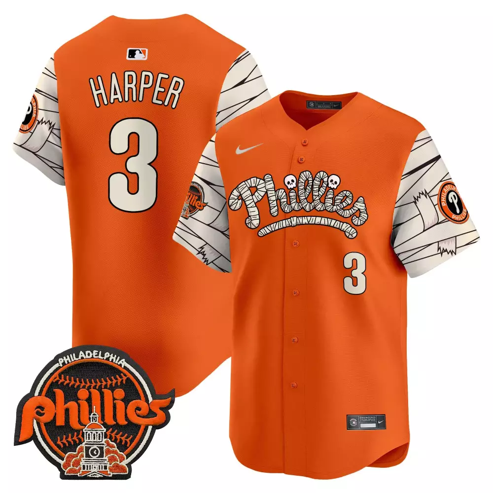 Bryce Harper Orange Men's Philadelphia Phillies Dragon Ball Son Goku Vapor Premier Limited Jersey | Printed Fan Gear | For Men