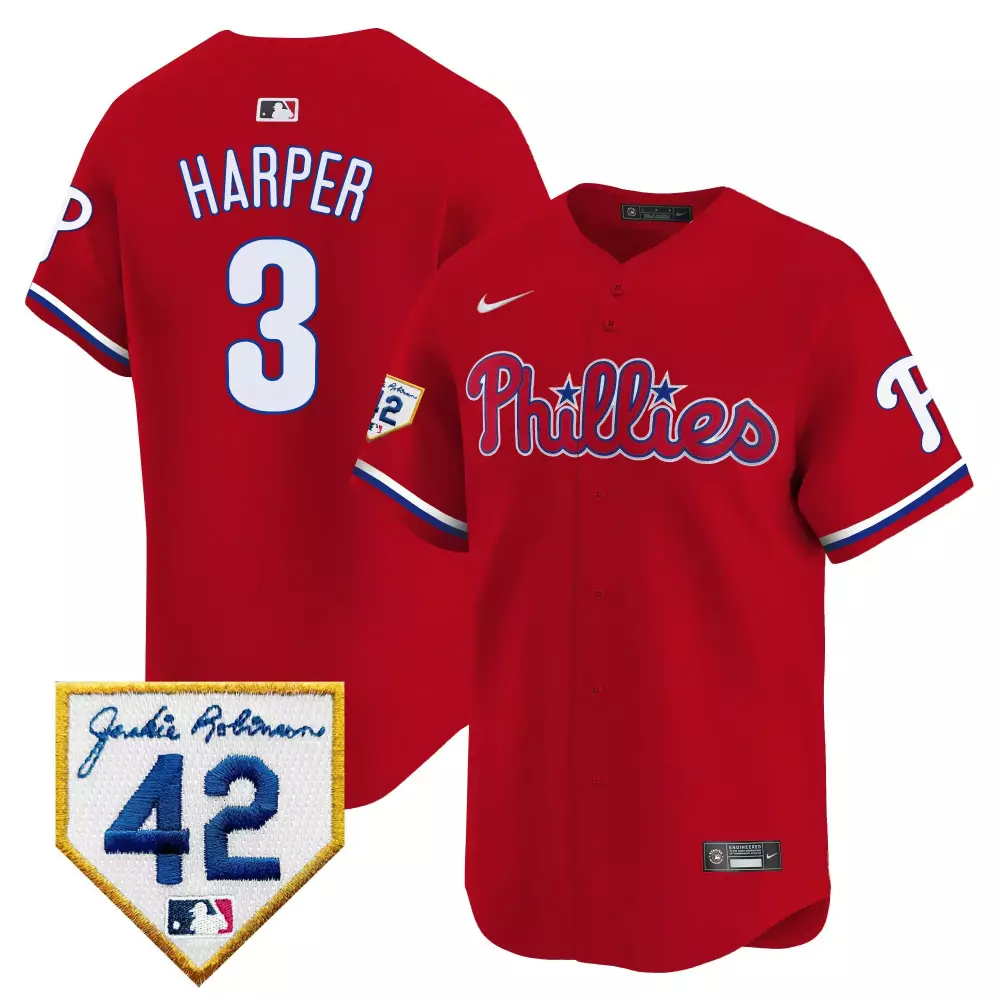 bryce harper red mens philadelphia phillies 2024 fourth of july vapor premier limited jersey v2 all stitched