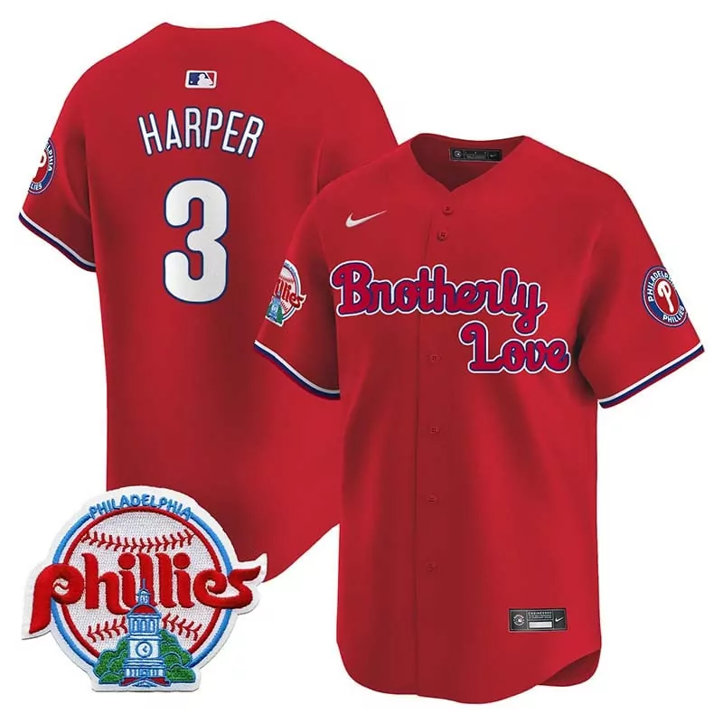 Bryce Harper Phillies Brotherly Love Vapor Premier Jersey | Red | Limited Edition Fan Gear | For Men, Women & Youth