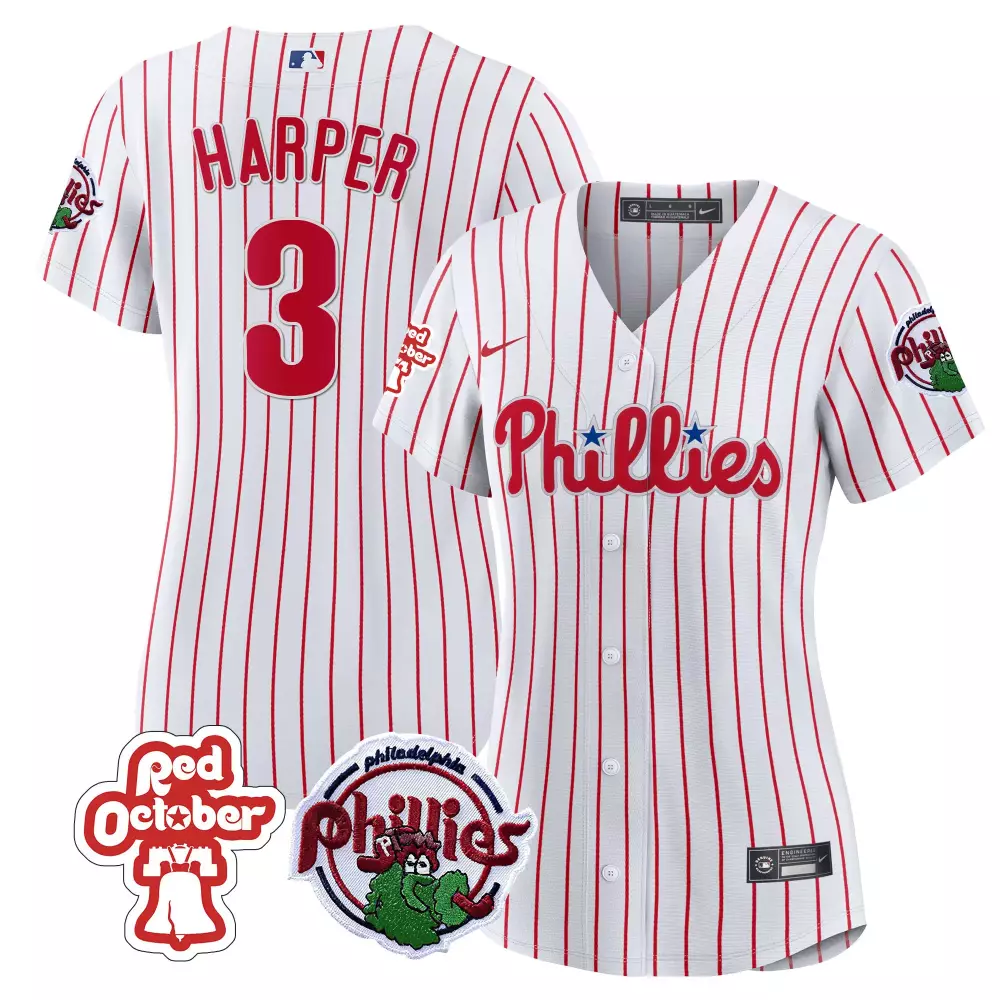 bryce harper white womens philadelphia phillies phanatic patch vapor premier limited jersey v4 all stitched