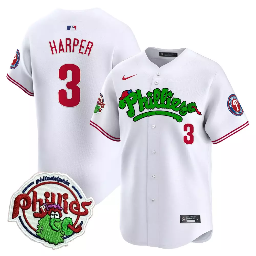 bryce harper white womens philadelphia phillies phanatic patch vapor premier limited jersey v4 all stitched