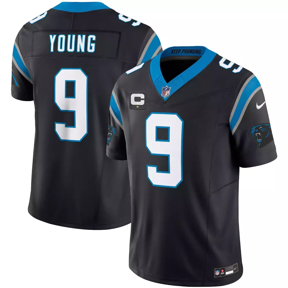 bryce young black alternate mens carolina panthers vapor limited jersey carolina patch all stitched
