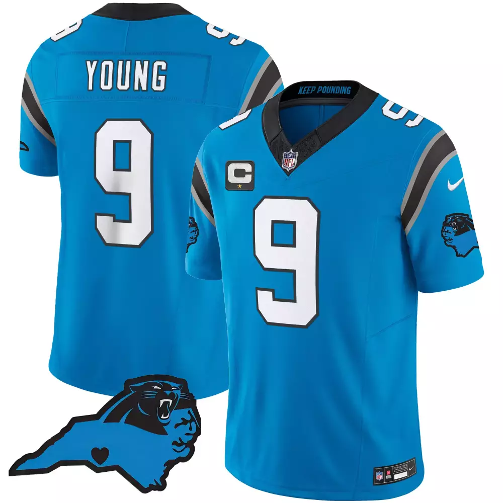 bryce young blue mens carolina panthers vapor limited jersey carolina patch all stitched