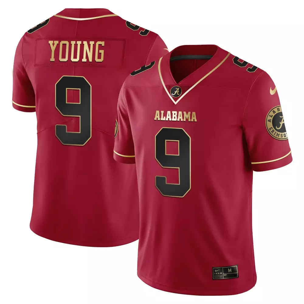 bryce young men alabama crimson tide red gold vapor jersey all stitched