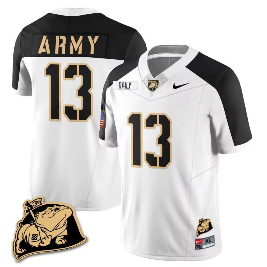 bryson daily white alternate mens army black knights 100th anniversary patch vapor jersey all stitched