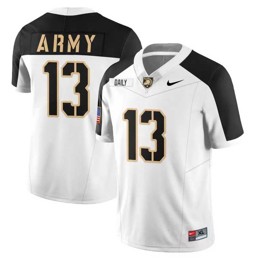bryson daily white alternate mens army black knights 100th anniversary patch vapor jersey all stitched
