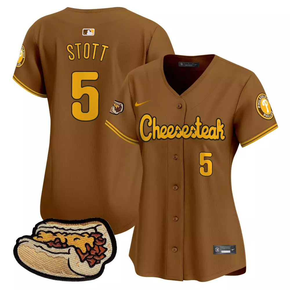 bryson stott brown womens philadelphia phillies cheesesteak vapor premier limited jersey all stitched