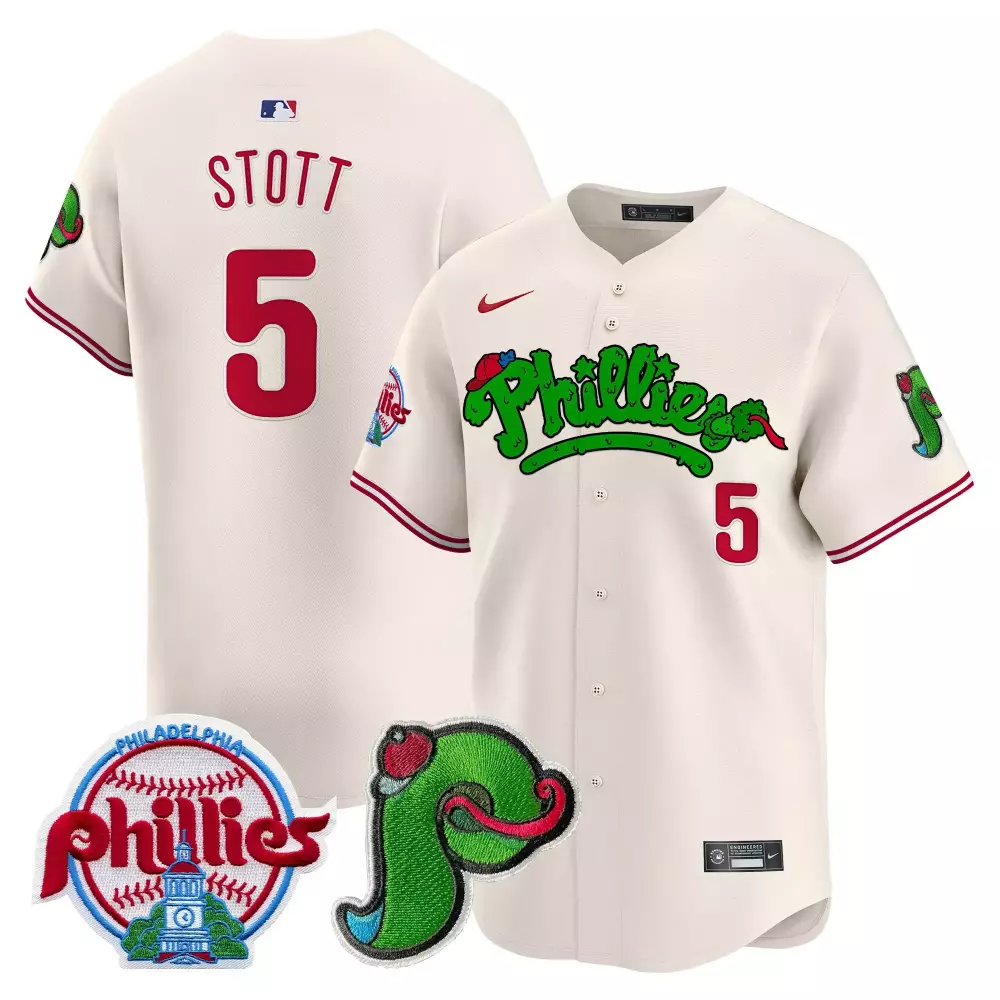 bryson stott cream unisex philadelphia phillies phanatic patch vapor premier limited jersey v2 all stitched