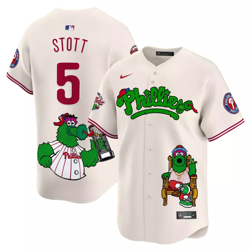 bryson stott cream unisex philadelphia phillies phanatic patch vapor premier limited jersey v2 all stitched