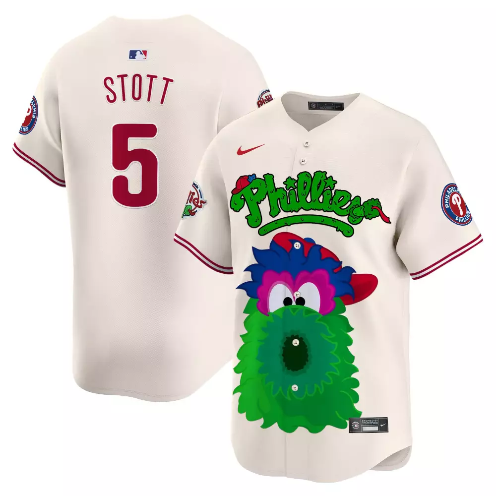 bryson stott cream unisex philadelphia phillies phanatic patch vapor premier limited jersey v2 all stitched