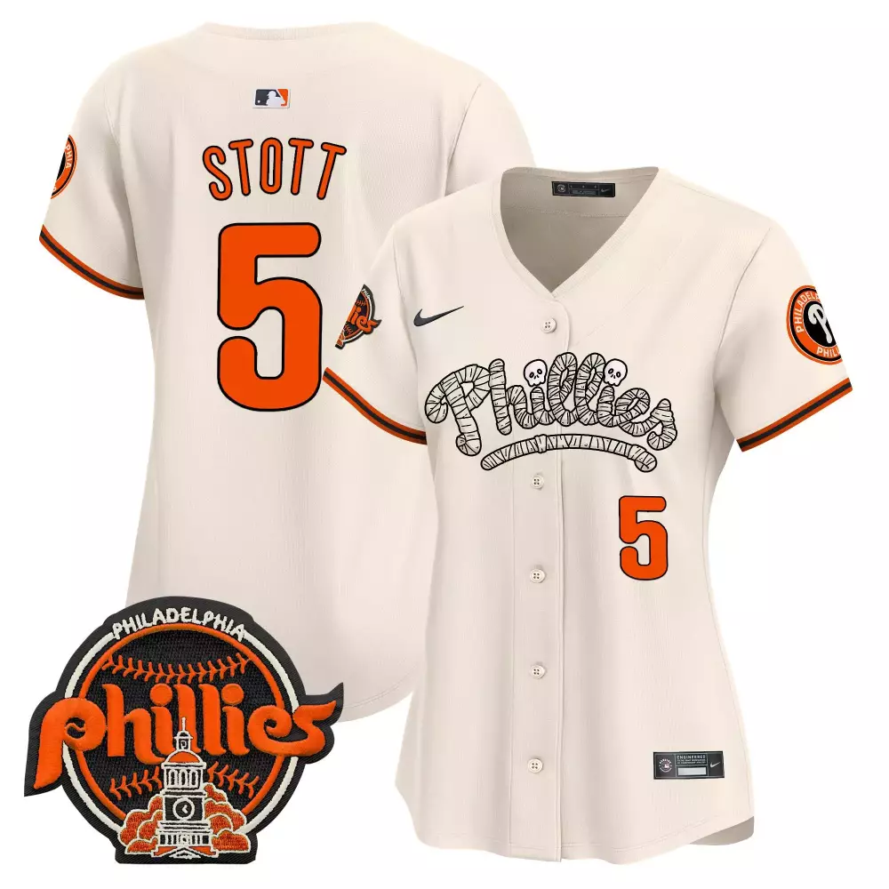 bryson stott cream womens philadelphia phillies halloween vapor premier limited jersey all stitched