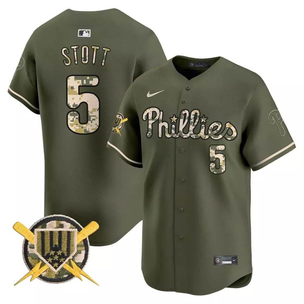 bryson stott green mens phillies armed forces day vapor premier limited jersey all stitched