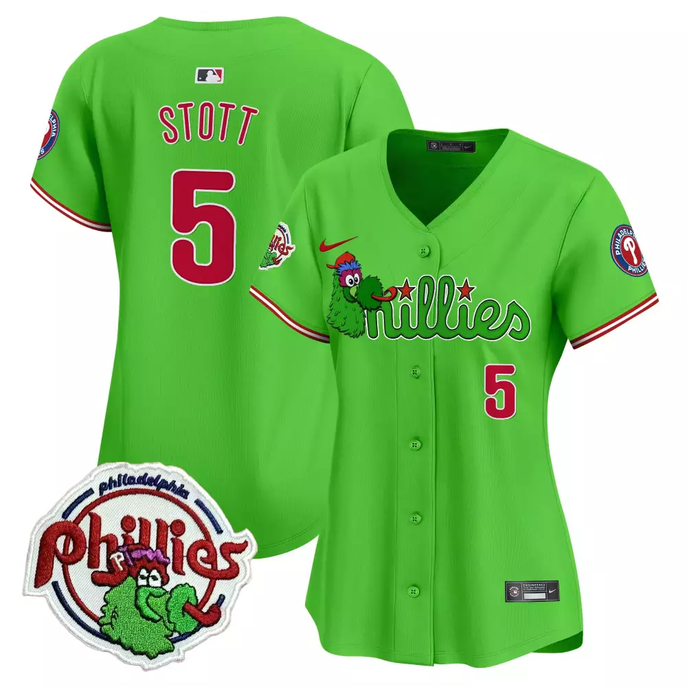 bryson stott green womens philadelphia phillies phanatic patch vapor premier limited jersey v3 all stitched
