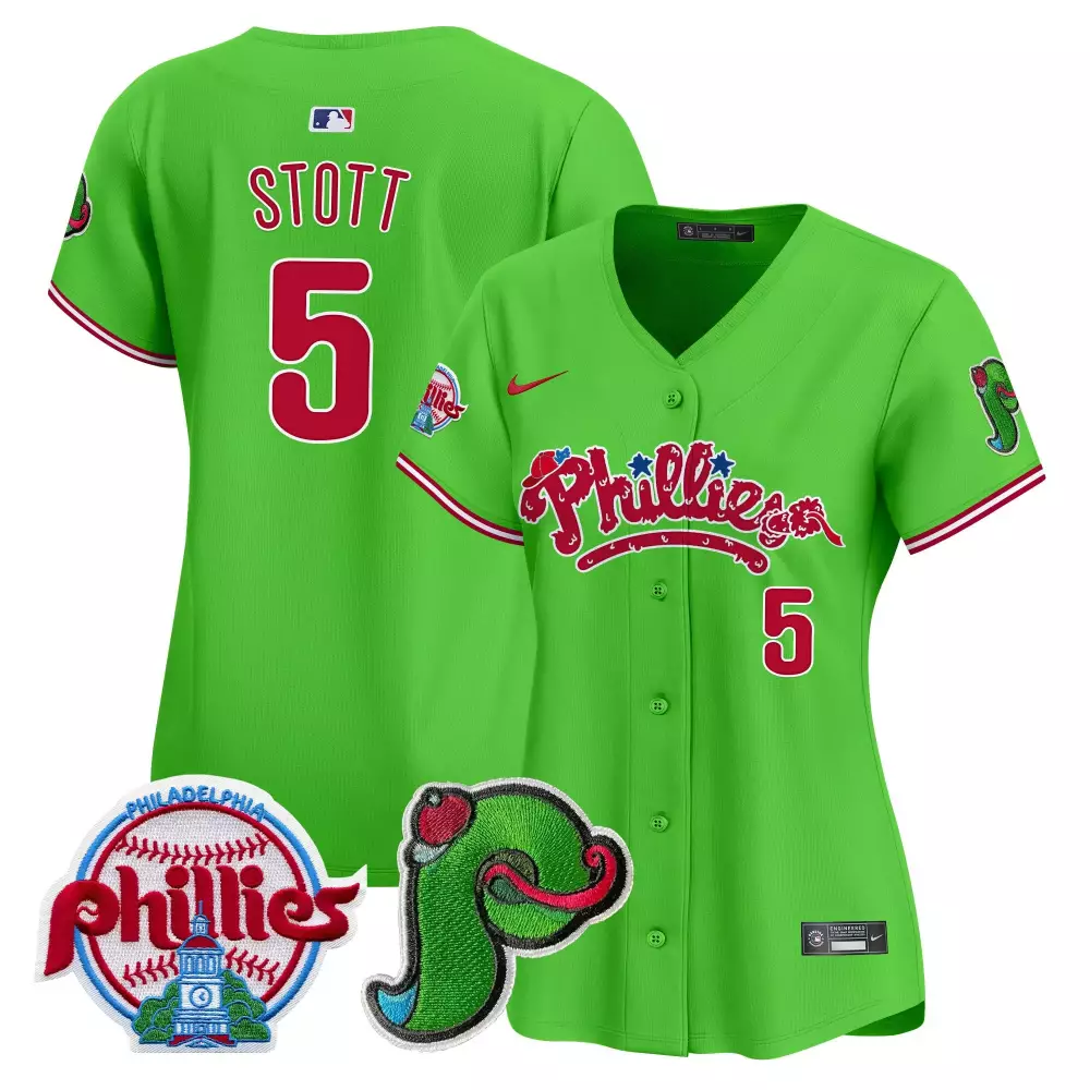 bryson stott green womens philadelphia phillies phanatic patch vapor premier limited jersey v3 all stitched