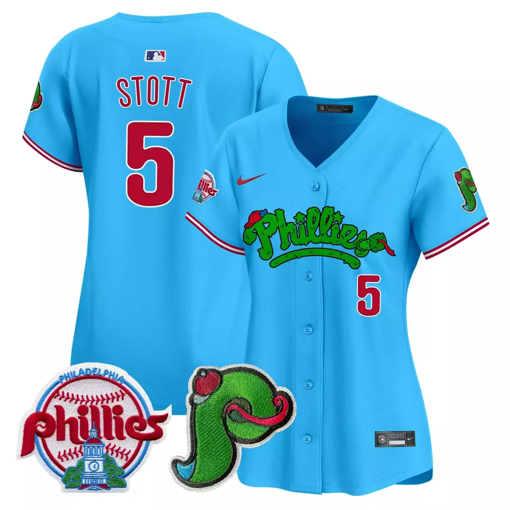 bryson stott light blue womens philadelphia phillies phanatic patch vapor premier limited jersey v4 all stitched