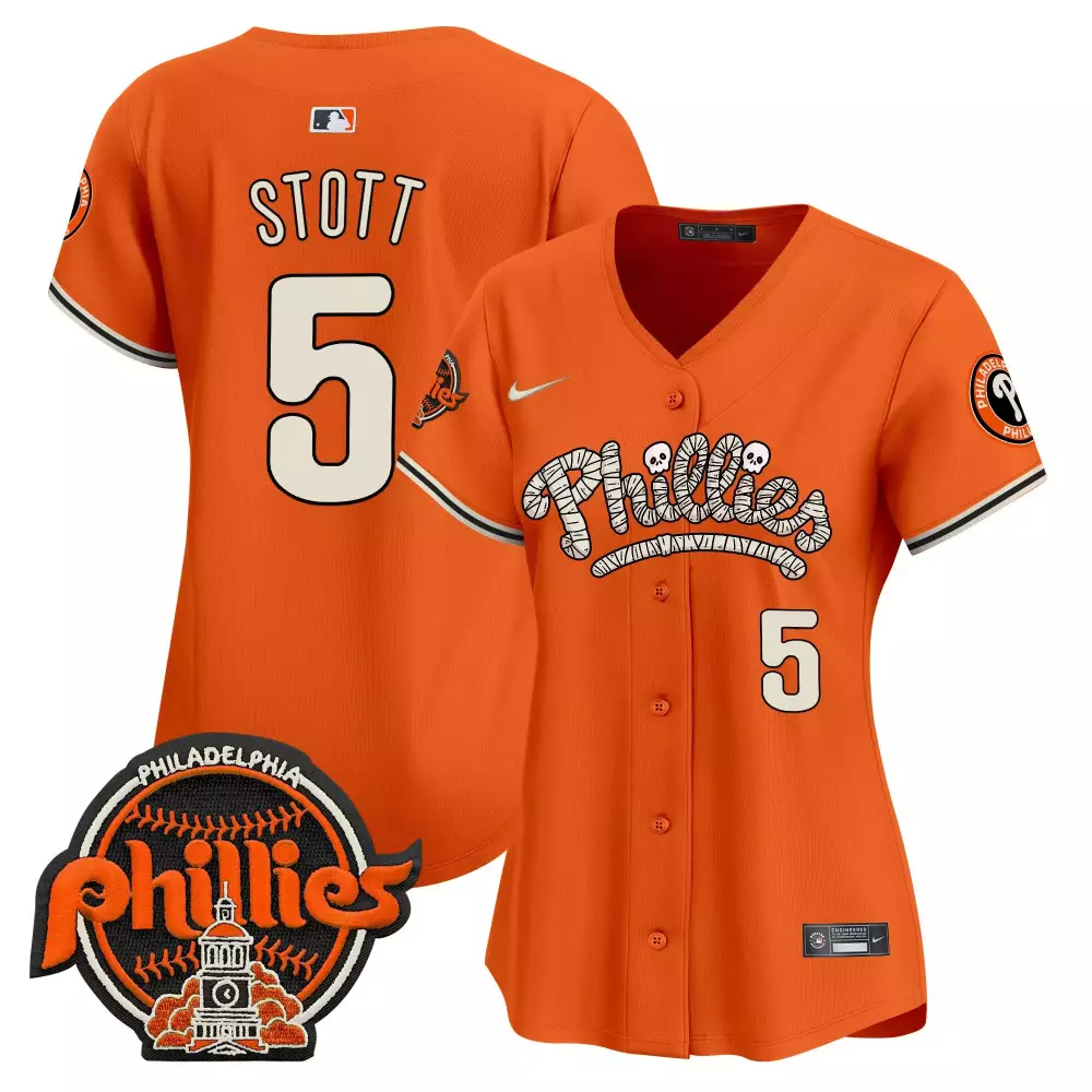 bryson stott orange mens philadelphia phillies halloween vapor premier limited jersey v2 all stitched