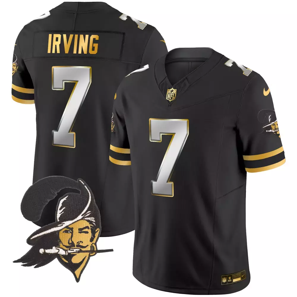 bucky irving black limited mens tampa bay buccaneers throwback gold vapor limited jersey all stitched