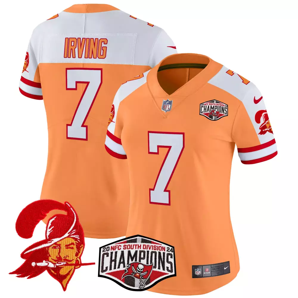 bucky irving creamsicle alternate womens tampa bay buccaneers creamsicle 2024 nfc south division champions patch vapor l