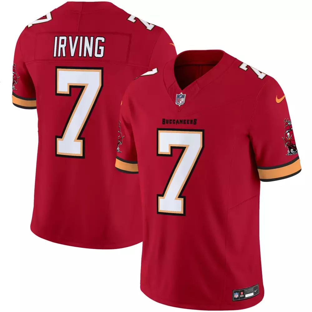 bucky irving red mens tampa bay buccaneers throwback vapor limited jersey v3 all stitched