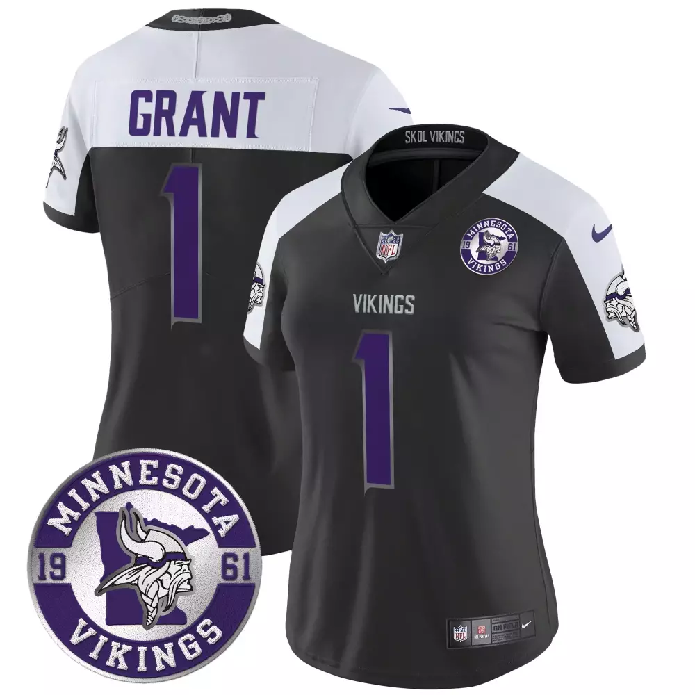 bud grant black alternate mens minnesota vikings kings of the north patch vapor limited jersey v2 all stitched