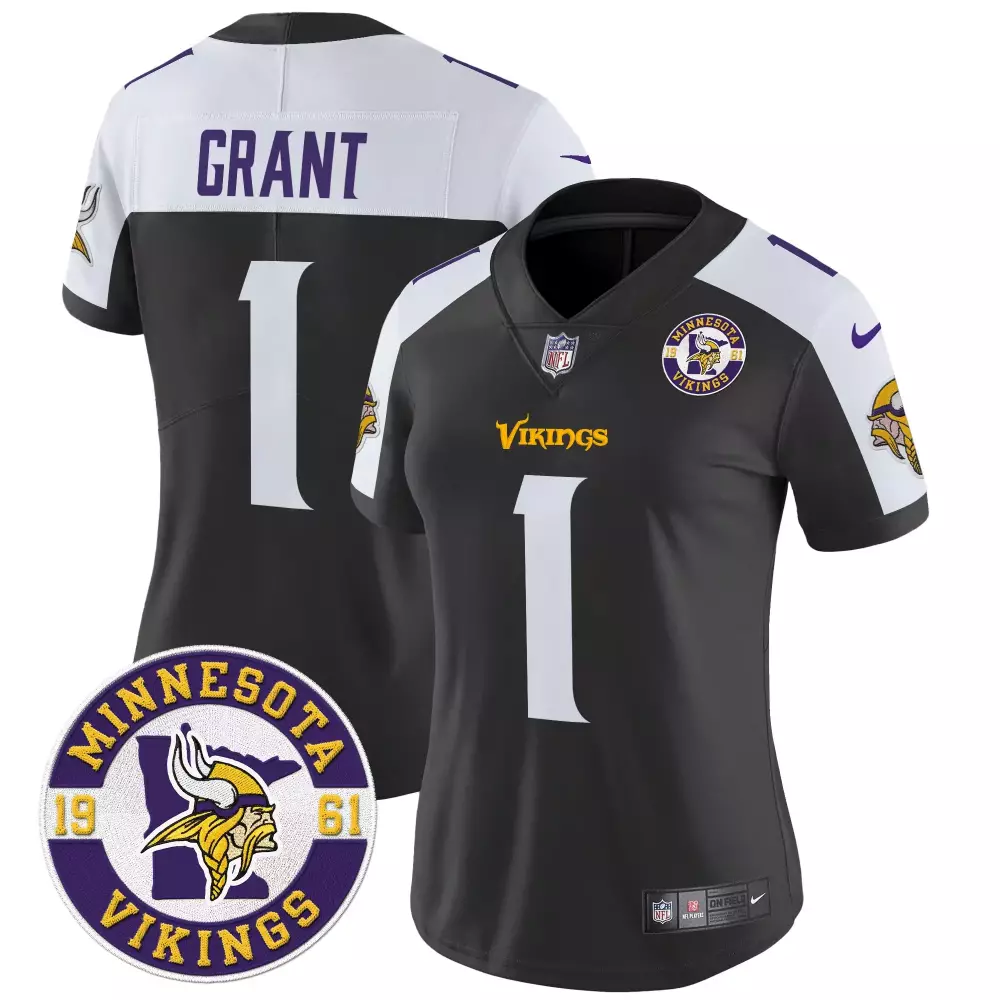 bud grant black alternate mens minnesota vikings kings of the north patch vapor limited jersey v2 all stitched