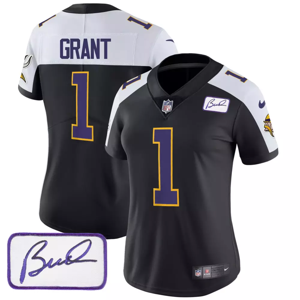 bud grant black alternate mens minnesota vikings kings of the north patch vapor limited jersey v2 all stitched