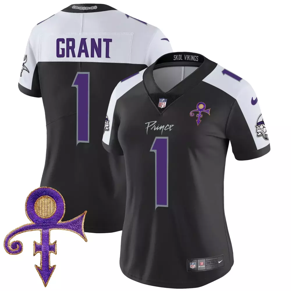 bud grant black alternate mens vikings 2024 winter warrior skol patch vapor limited jersey all stitched
