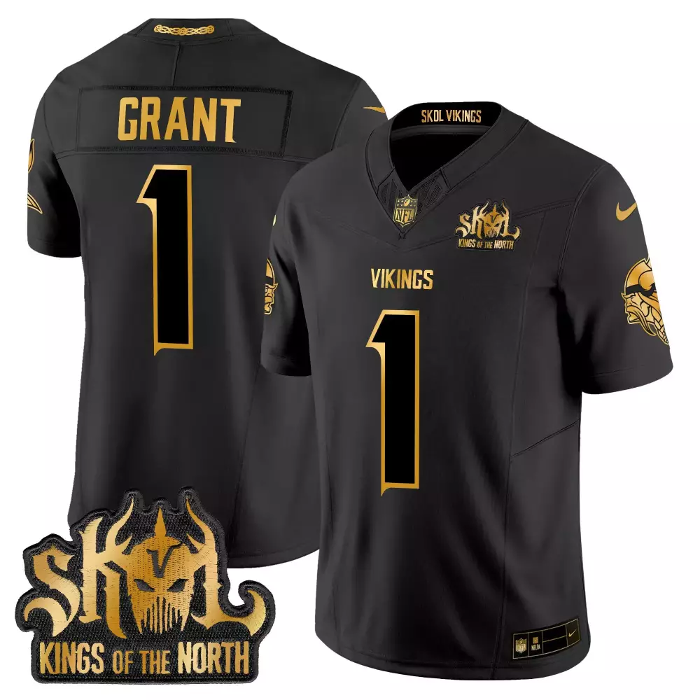 bud grant black alternate mens vikings 2024 winter warrior skol patch vapor limited jersey all stitched